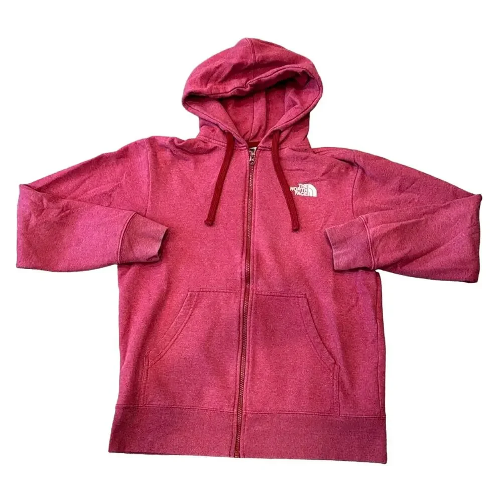 The North Face Men's Full Zip Hoodie Cherry Heather Size M
